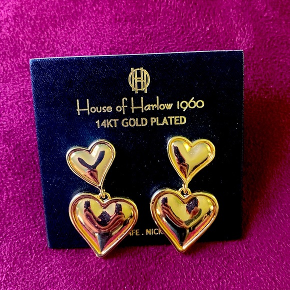 House of Harlow Double Heart Earrings - Picture 9 of 9